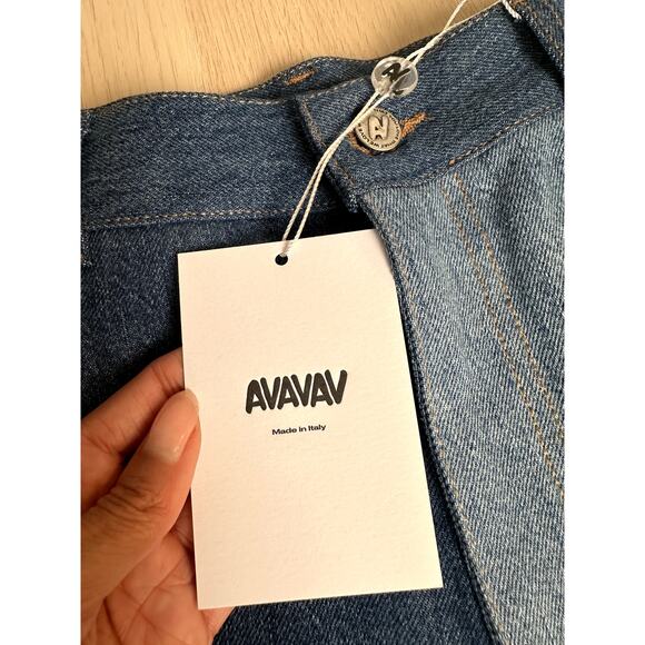 AVAVAV Smock Detail Wide Blue Denim - Size S - NEW - Picture 9 of 10